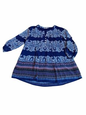PALE SKY sheer pleated blue blouse